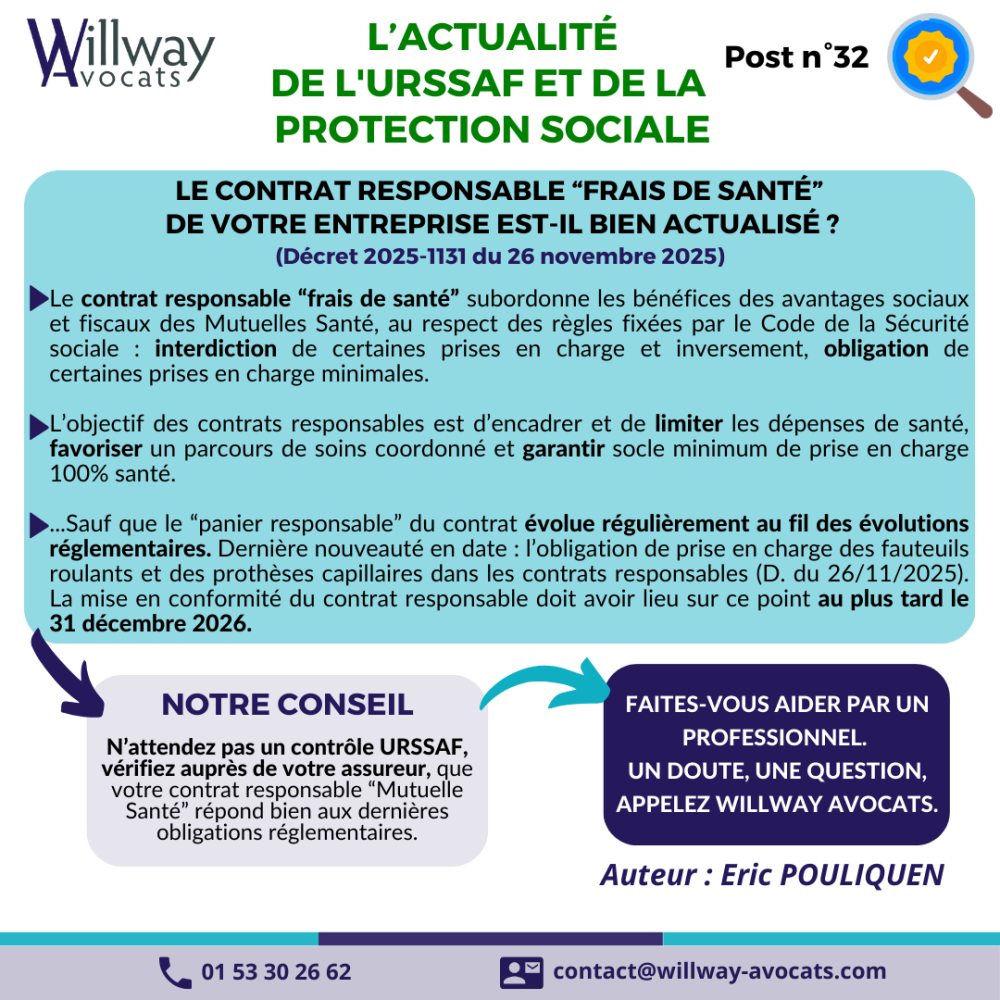 Le contrat responsable "frais de santé" de votre entreprise est-il bien actualisé ? 