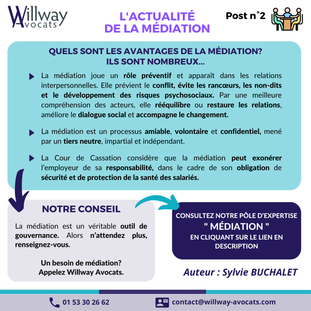 Quels sont les avantages de la médiation? Ils sont nombreux…