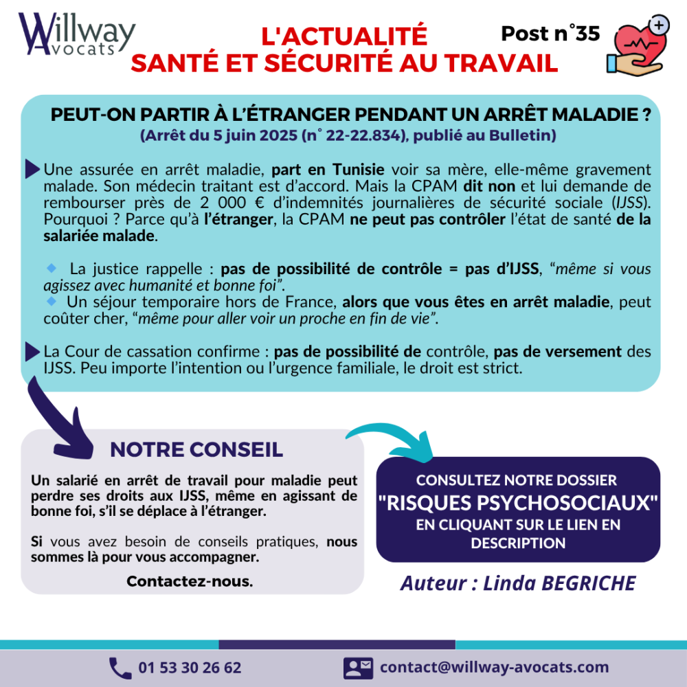 Peut-on partir à l'étranger pendant un arrêt maladie ?
