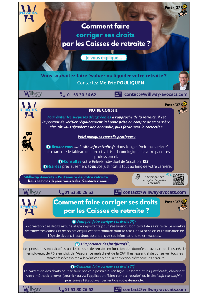 Comment faire corriger ses droits par les Caisses de retraite ?